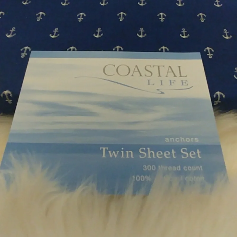 Coastal Life Twin Anchor Sheet Set